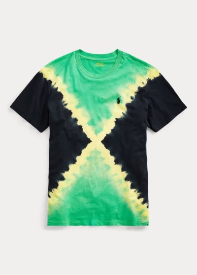 Playeras Polo Ralph Lauren Mujer Verdes / Negros Multicolor - Big Fit Tie-Dye - FHEXG1675